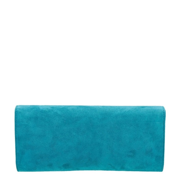 Gucci Turquoise Suede Broadway Jeweled Clutch - Picture 4 of 7